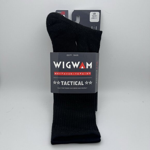 Wigwam Tactical Socks -‎ Black Large Unisex Womens (10-14) Mens (9-12) Made USA - Picture 1 of 8